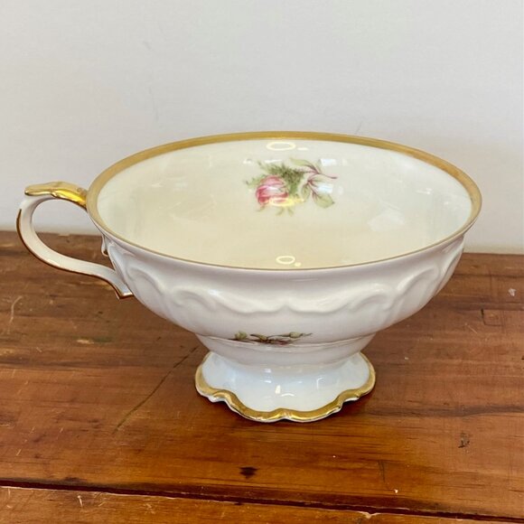 Vintage Edelstein Bavarian China Cup & Saucer - "Moss Rose" - Picture 11 of 15